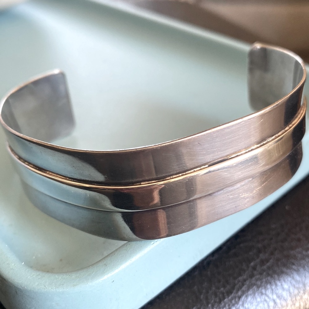 Sterling silver ridge Cuff bracelet